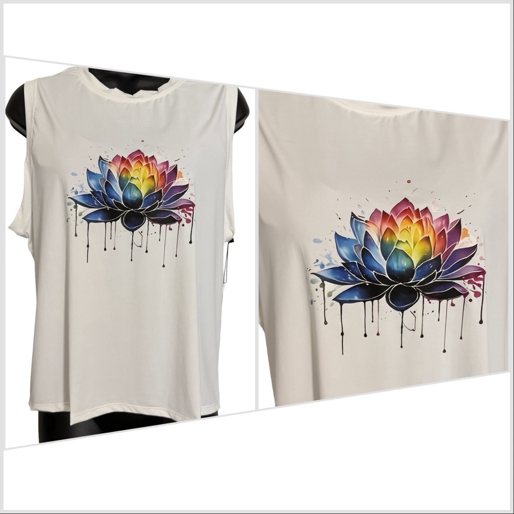 Lotus Drip Graphic Tank Top - Picture 2 of 5